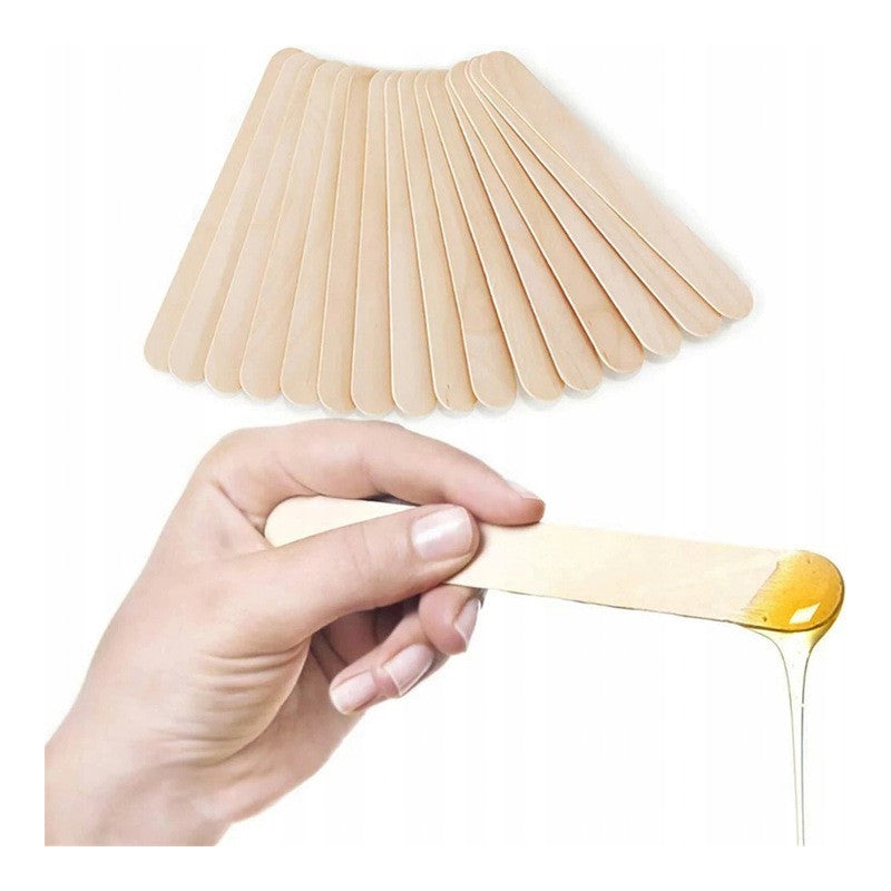 Træ Spatel til Voks - 1,7 cm x 15 cm - 100 stk.-voks tilbehør-ERBEL-NR Kosmetik