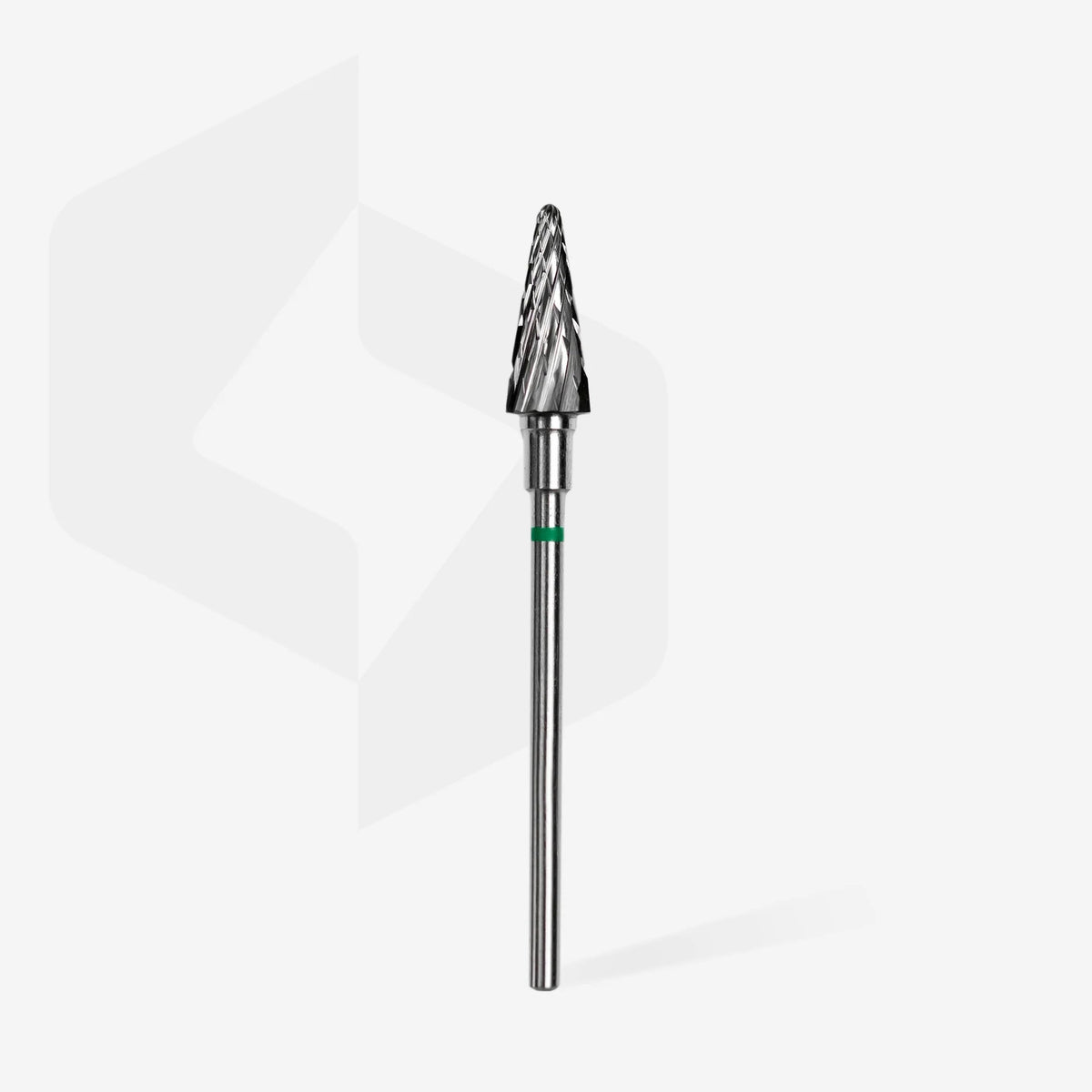 Carbide nail drill bit cone green, head diameter 6 mm, working part 14 mm-STALEKS-NR Kosmetik