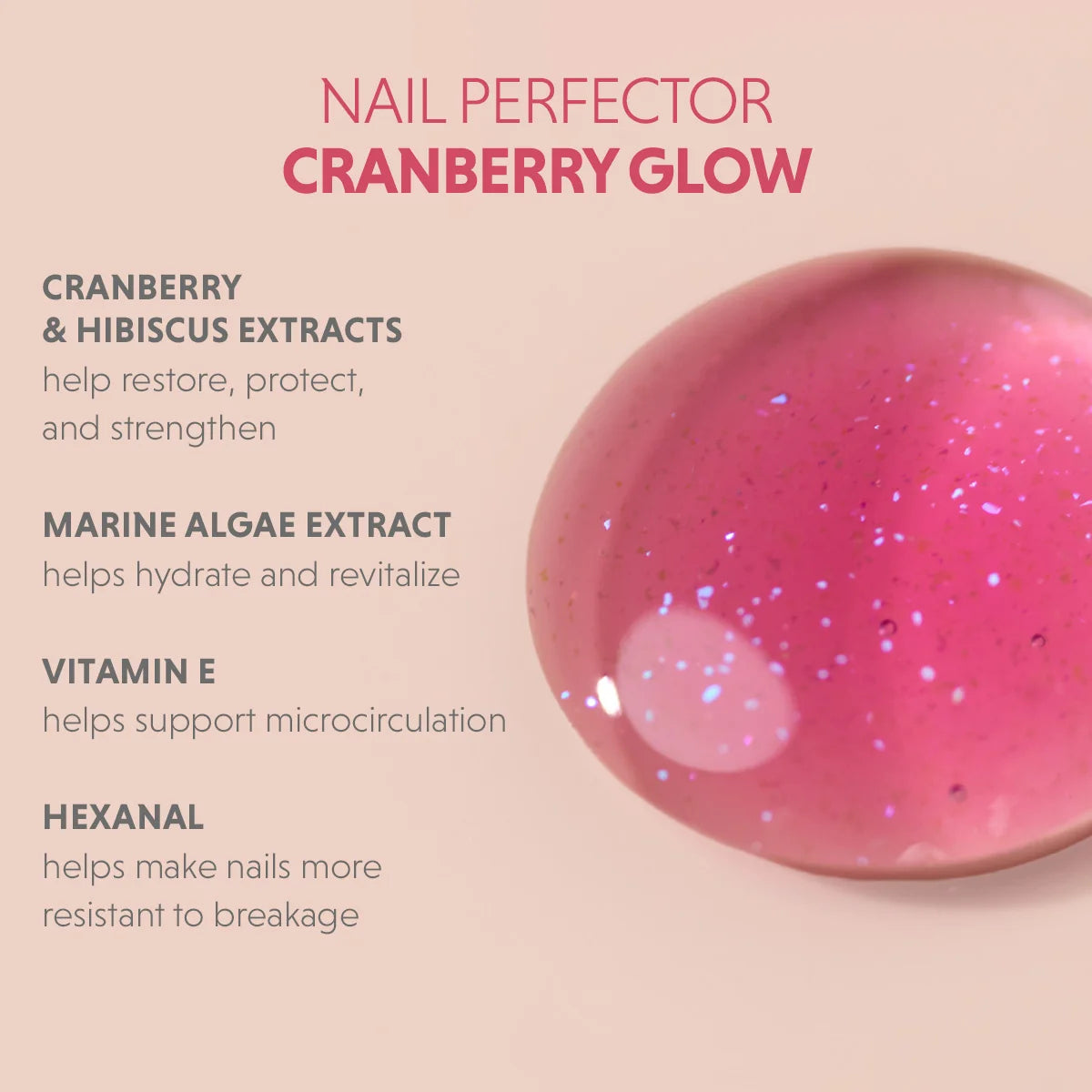Nail Perfector Cranberry Glow Treatment - 9 ml-Pleje-Semilac-NR Kosmetik