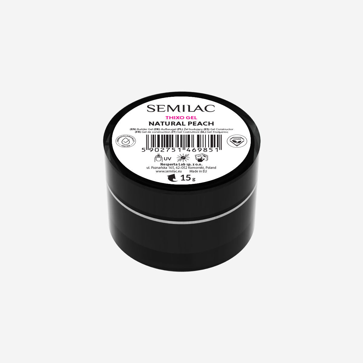 Thixo Builder Gel Natural Peach 15 g-uv gel opbygning-Semilac-NR Kosmetik