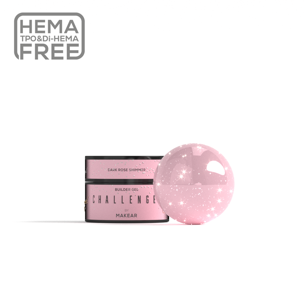 ChallenGel HG15 - Dark Rose Shimmer-uv gel opbygning-MAKEAR-15 ml-NR Kosmetik