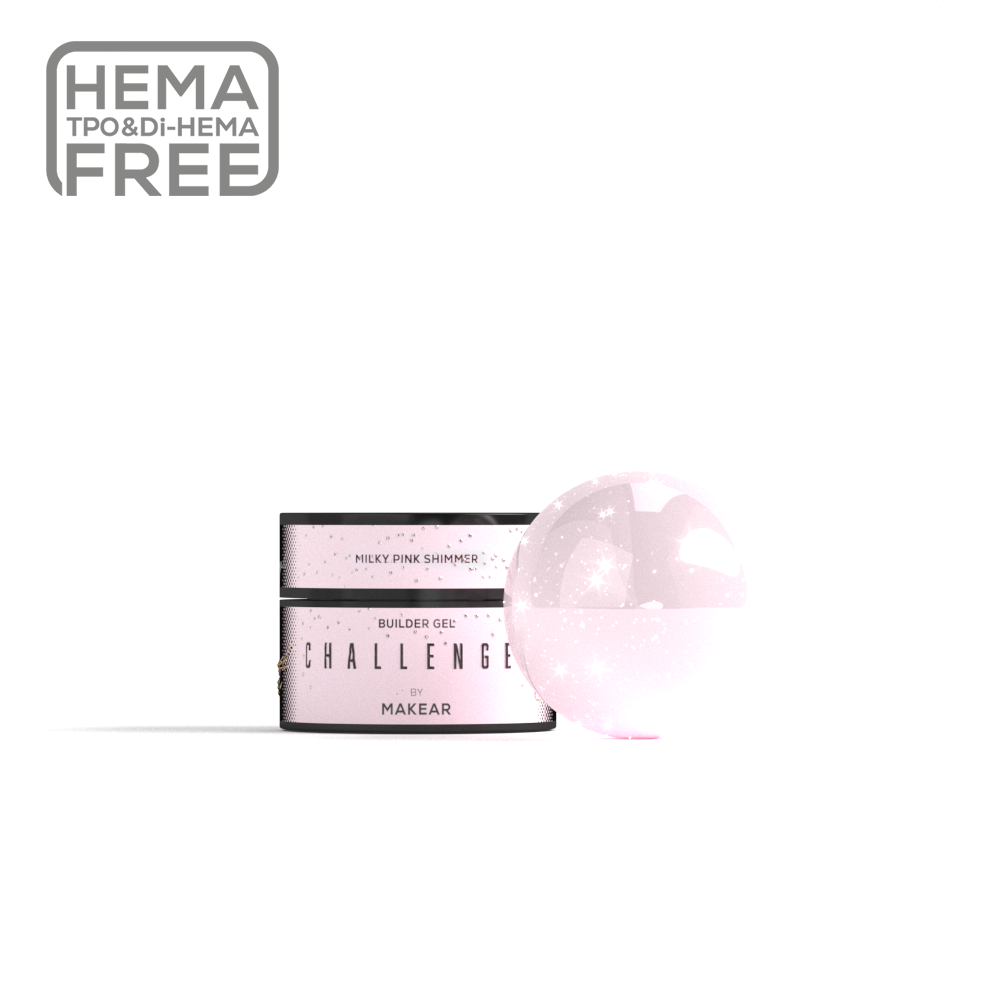 ChallenGel HG12 - Milky Pink Shimmer-uv gel opbygning-MAKEAR-15 ml-NR Kosmetik