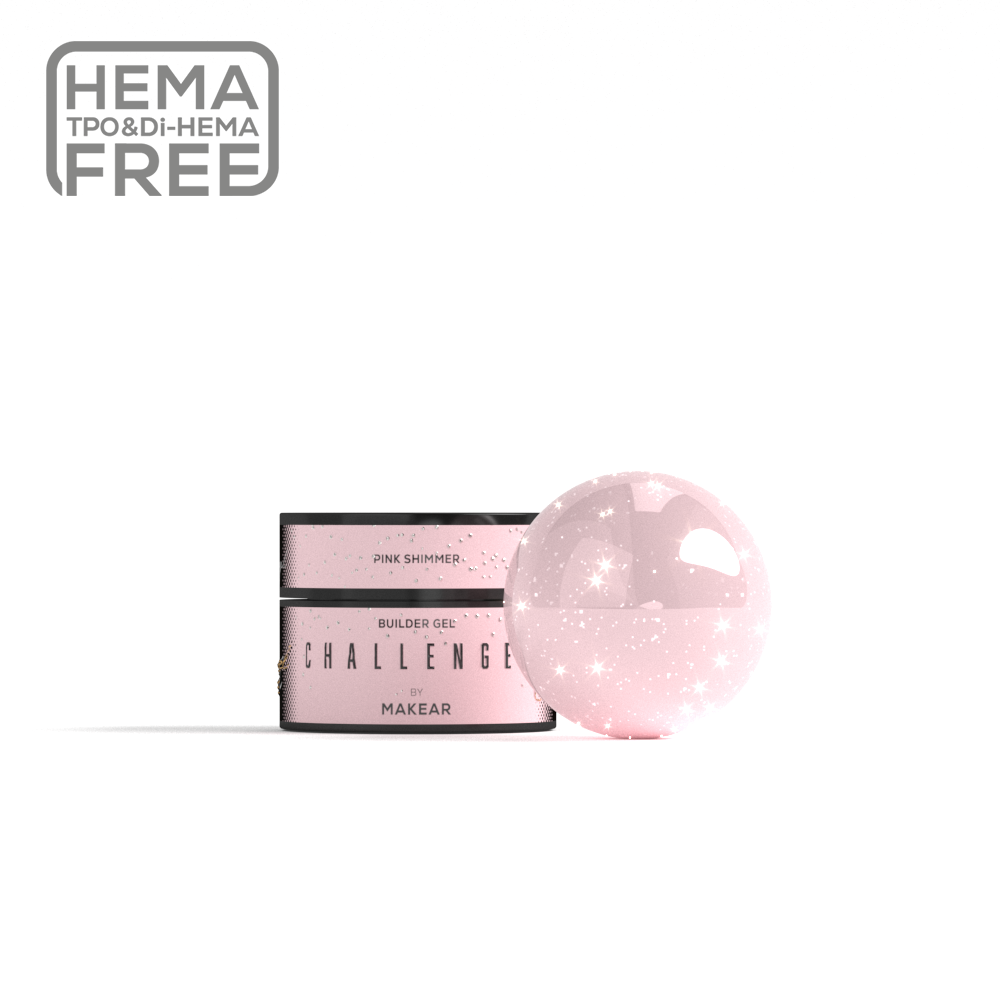 ChallenGel HG13 - Pink Shimmer-uv gel opbygning-MAKEAR-15 ml-NR Kosmetik