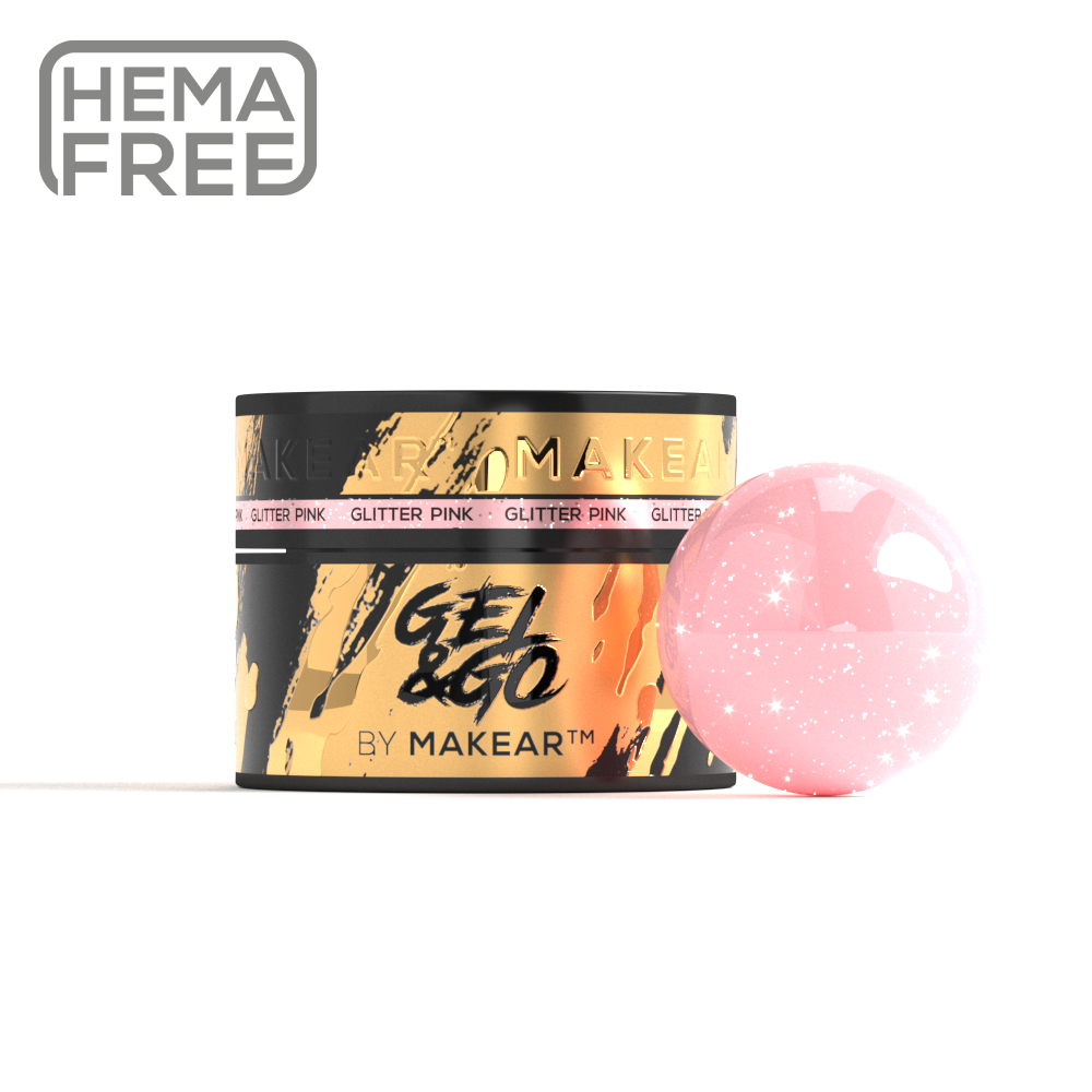 Gel & Go GG22 - Glitter Pink-uv gel opbygning-MAKEAR-50 ml-NR Kosmetik