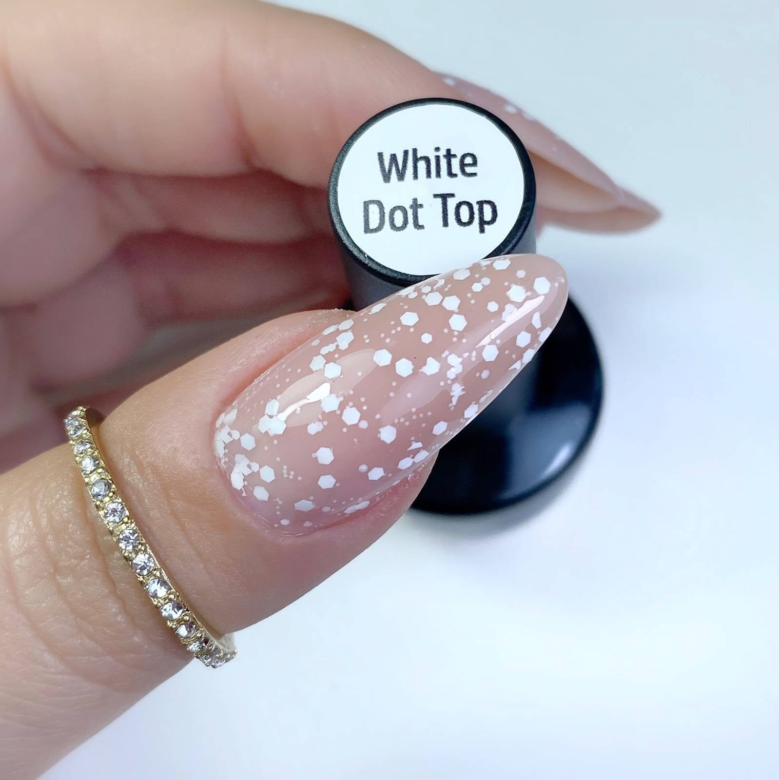 Top No Wipe White Dots - 8 ml-UV Hybrid TOP/BASE-MAKEAR-NR Kosmetik