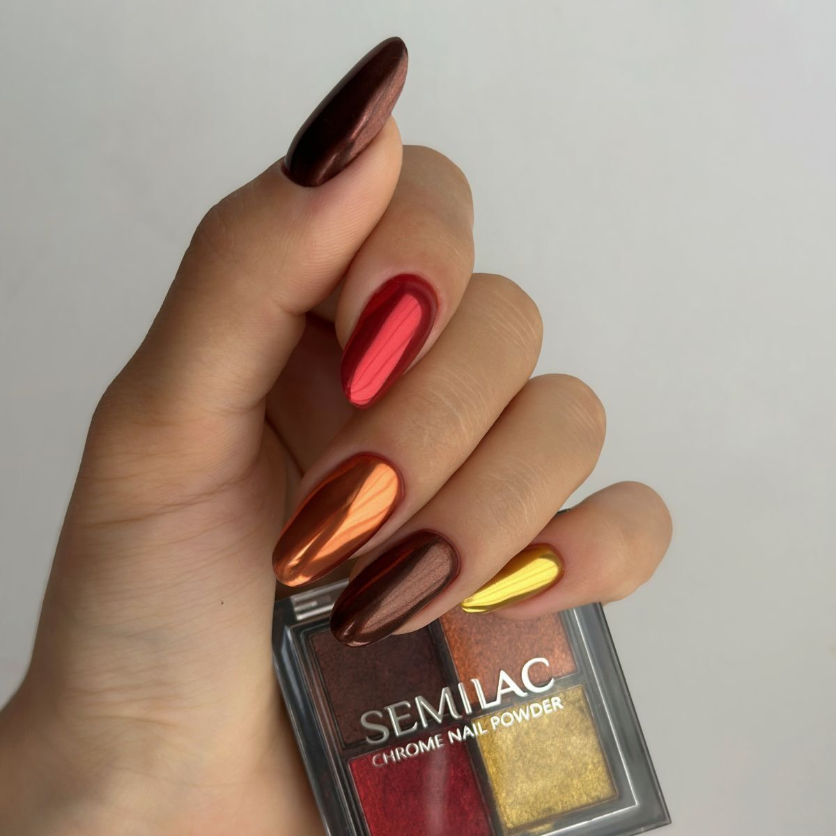 Pressed Nail Powder Chrome Palette 02-nail art pynt-Semilac-NR Kosmetik