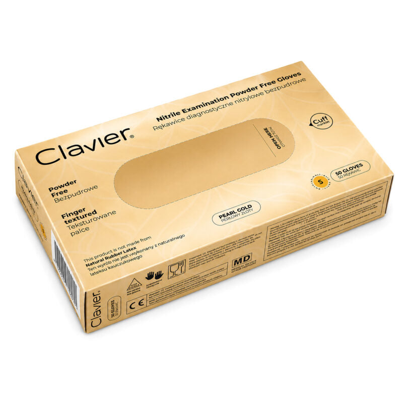 Nitrilhandsker - Gold - 50 stk.-Handsker-Clavier-S-NR Kosmetik