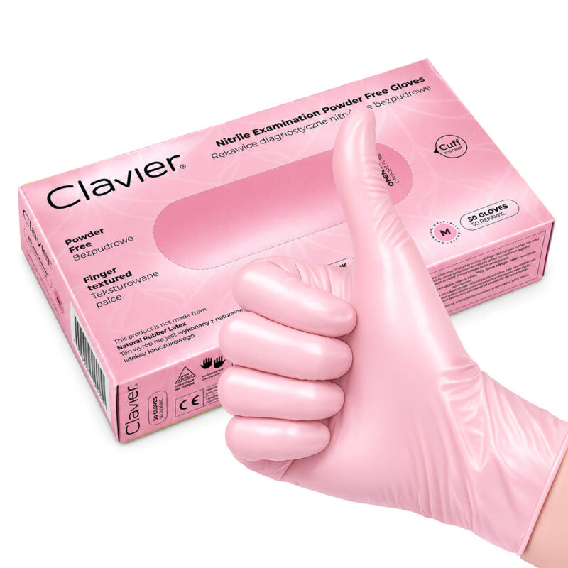 Nitrilhandsker - Pink - 50 stk-Handsker-Clavier-S-NR Kosmetik