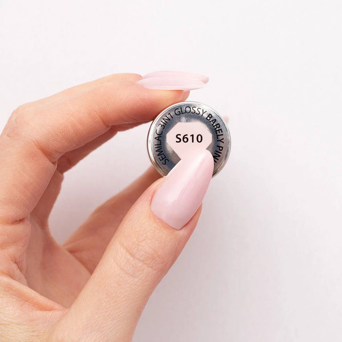 One Step Glossy Gelpolish - Barely Pink S610 - 7 ml-3i1-Semilac-NR Kosmetik