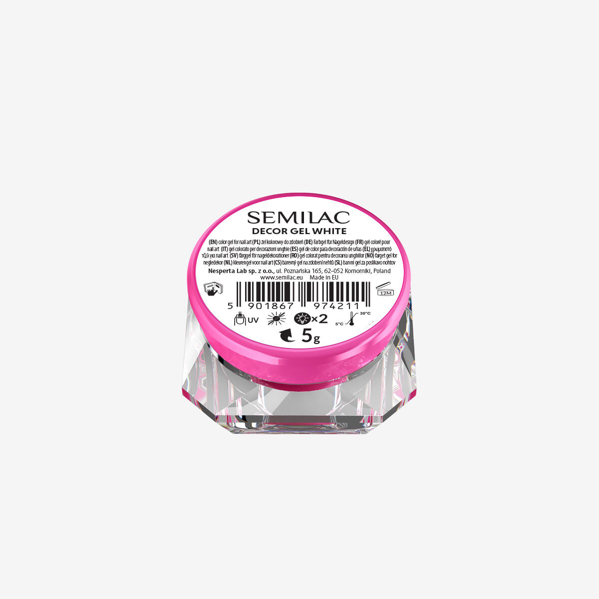 Semilac Decor Gel White - 5g-Nail Art-semilac-NR Kosmetik
