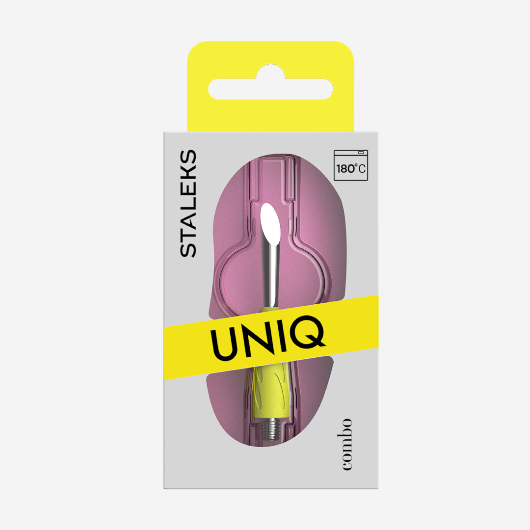 Gul Skrå Pusher - UNIQ 12 - Combo-Værktøj-STALEKS-NR Kosmetik