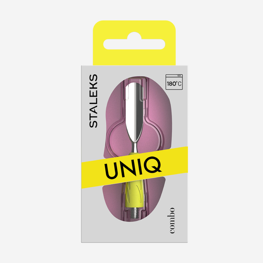 Gul Bred Afrundet Pusher - UNIQ 17 - COMBO-Værktøj-STALEKS-NR Kosmetik