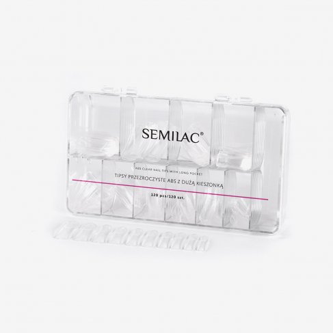 Semilac ABS tipper med lang fals - Klar 120 stk.-Semilac-NR Kosmetik