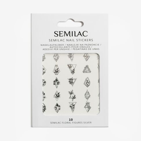 Nail Stickers 10 Floral Figures Silver-Folie-Semilac-NR Kosmetik
