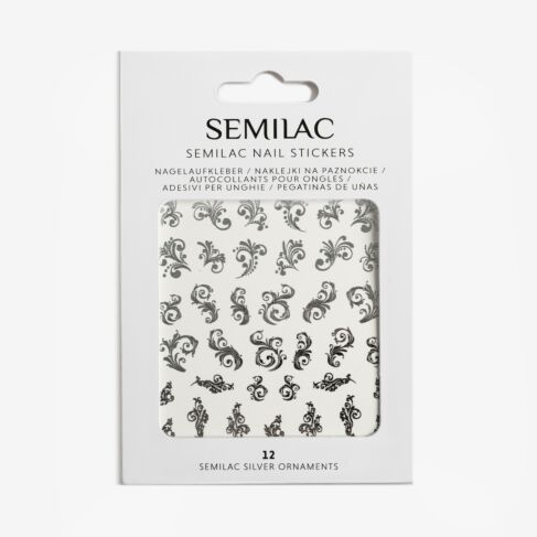 Nail Stickers 12 Silver Ornaments-Folie-Semilac-NR Kosmetik