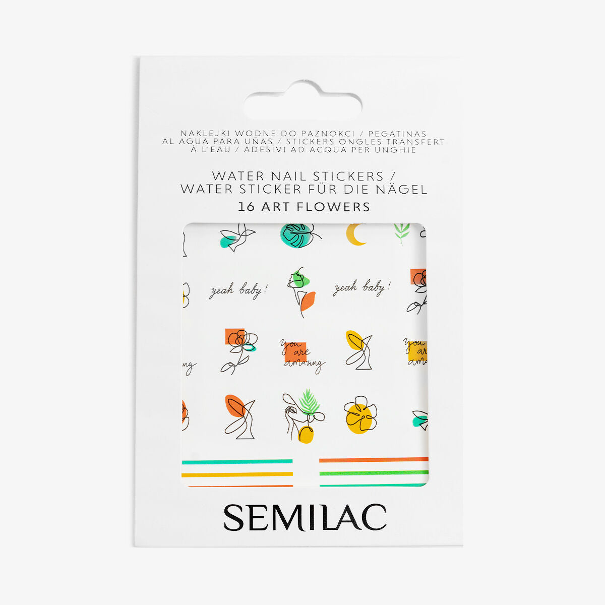 Water Nail Stickers 16 Art Flowers-Folie-Semilac-NR Kosmetik