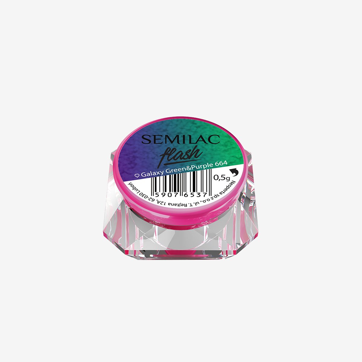 Neglepynt - SemiFlash Galaxy - Green & Purple 664 - 0,5 gram-Nail Art-Semilac-NR Kosmetik
