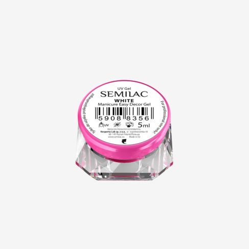 Manicure Easy Decor Gel White - 5 ml-Nail Art-Semilac-NR Kosmetik