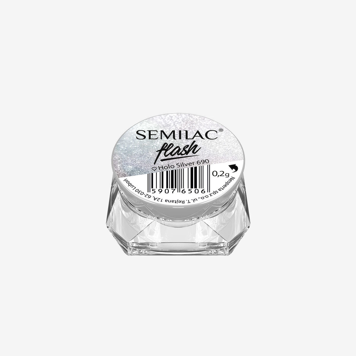 Neglepynt - SemiFlash - Holo Silver 690 - 0,2 gram-Nail Art-Semilac-NR Kosmetik