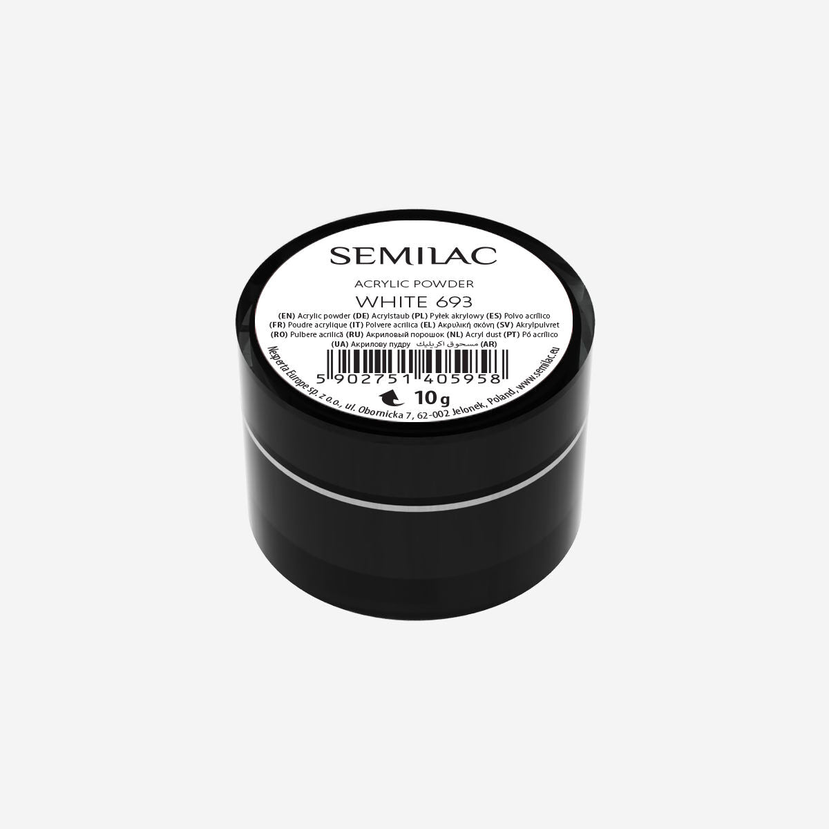 Semilac Acrylic Powder White 693 - 10g-Nail Art-Semilac-NR Kosmetik